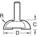 Trend Tools 6/5X1/4TC Sash Bar Ovolo Cutter 10Mm Radius