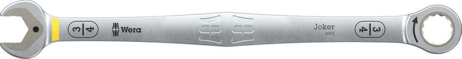 Wera 05020368001 6007 Joker Ratcheting combination spanner SB, long design, imperial, 3/4" x 334 mm