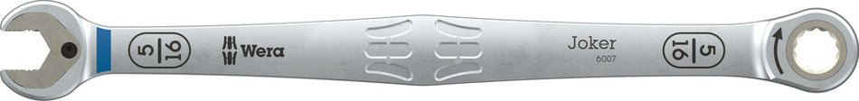 Wera 05020361001 6007 Joker Ratcheting combination spanner SB, long design, imperial, 5/16" x 180 mm