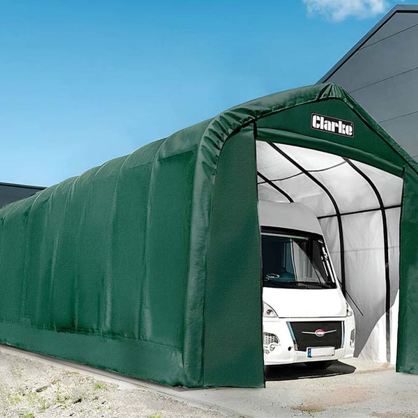 Clarke 3503596 CIG1640 XX-Large Garage / Workshop with Apex Roof Ð Green (40'x16'x14.5' / 12x4.9x4.3m)