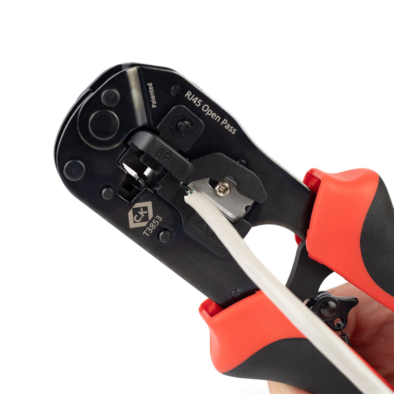 C. K Tools T3853 Ratchet Crimping Pliers Pass Thru Modular 8P 2K