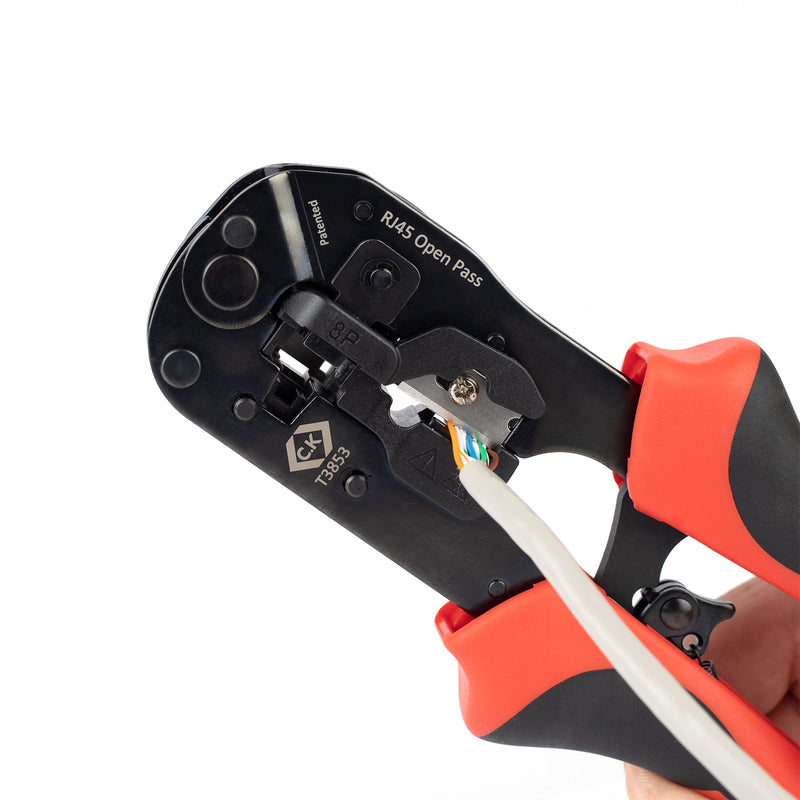 C. K Tools T3853 Ratchet Crimping Pliers Pass Thru Modular 8P 2K