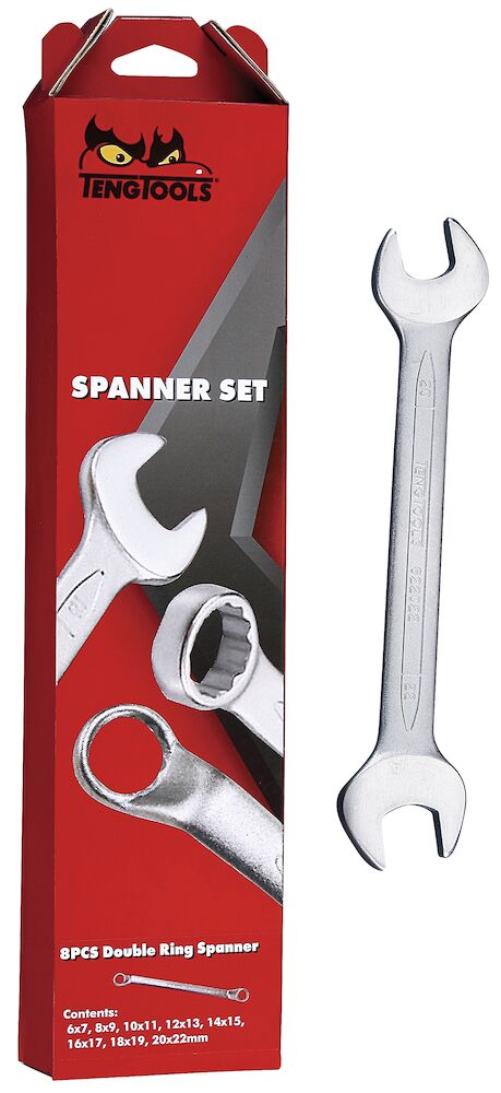 Teng Tools 6211 Double Open Ended Metric 11 Piece Spanner Set