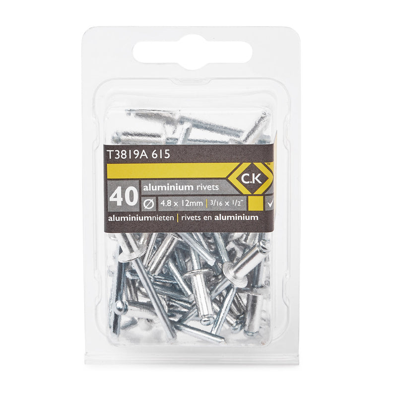 C. K Tools T3819A 615 Aluminium Rivets x 40 4.8x12mm