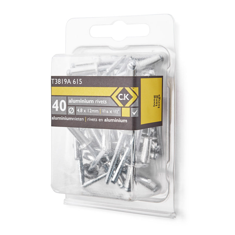 C. K Tools T3819A 615 Aluminium Rivets x 40 4.8x12mm