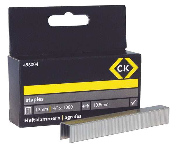 C. K Tools 496004 Staples Box/1000 12mm