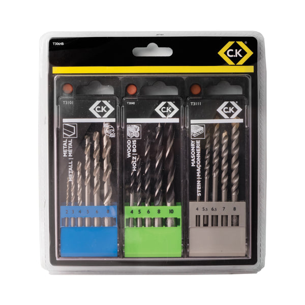 C. K Tools T3064B Masonry/Metal/Wood Drill Bit Set of 16