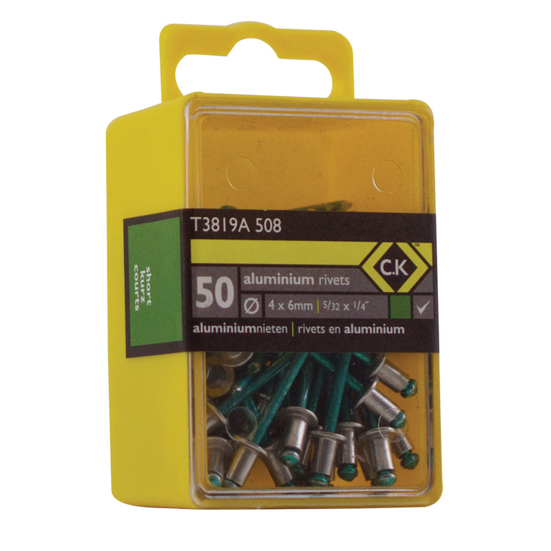 C. K Tools T3819A 508 Aluminium Rivets x 50 3.8x6mm