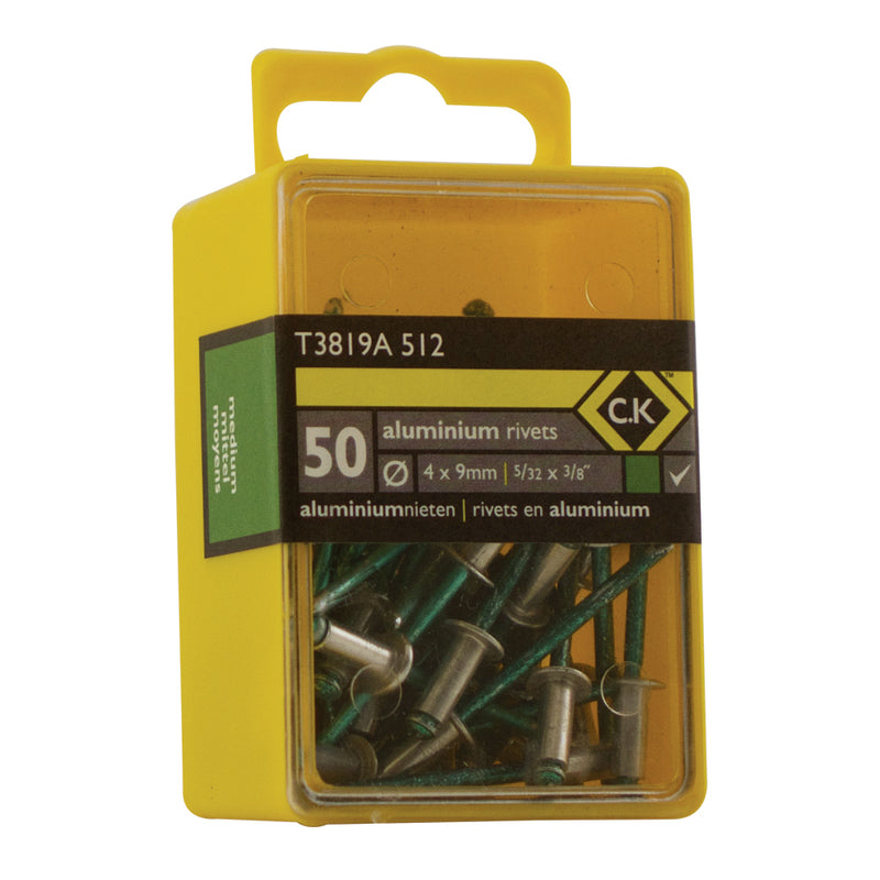 C. K Tools T3819A 512 Aluminium Rivets x 50 3.8x9mm