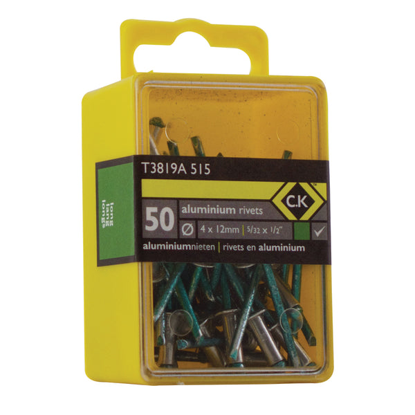 C. K Tools T3819A 515 Aluminium Rivets x 50 3.8x12mm