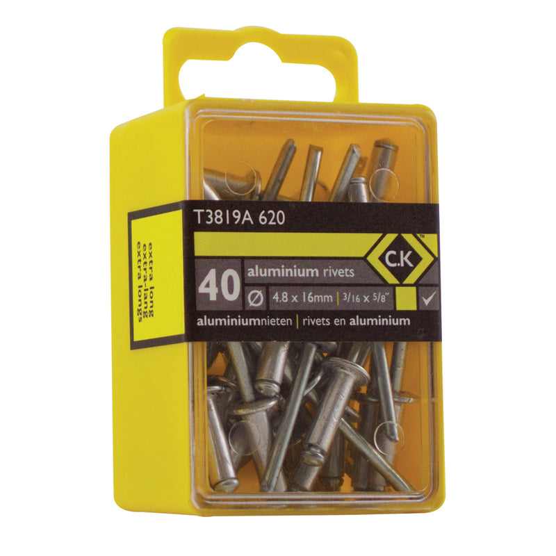 C. K Tools T3819A 620 Aluminium Rivets x 40 4.8x16mm