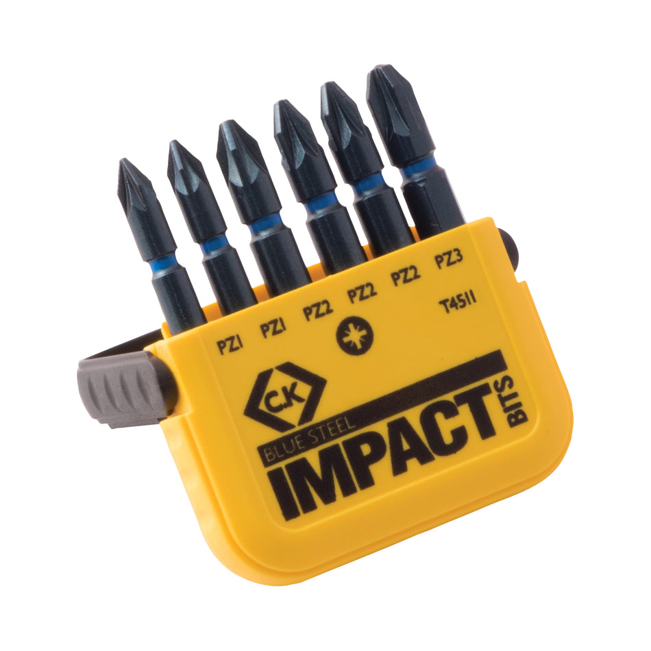 C. K Tools T4511 Blue Steel Mixed PZ Bit Set of 6