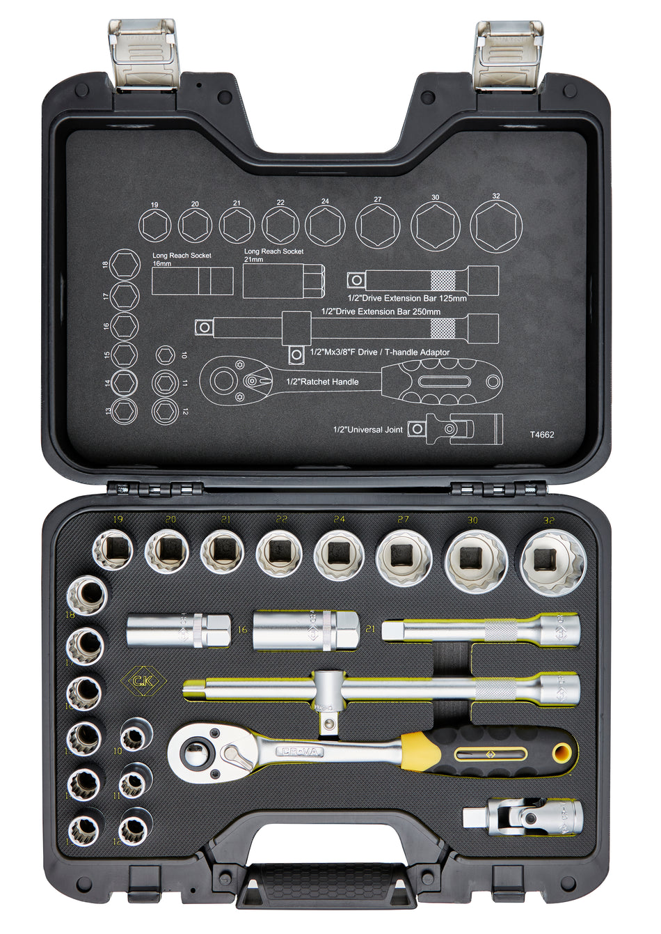 C. K Tools t4662 Socket Set 1/2in Drive 24Pce