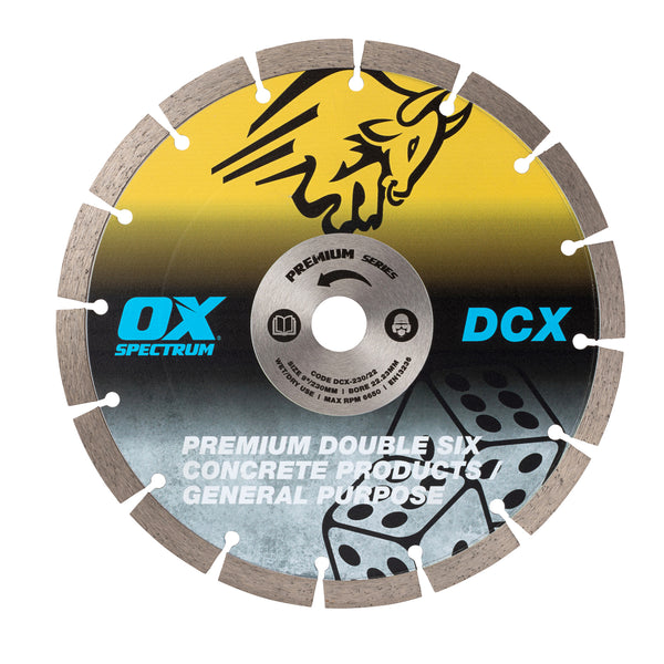 OX Tools OX-DCX230/22 Spectrum Plus Double Six Diamond Blade - GP - 230/22.23mm