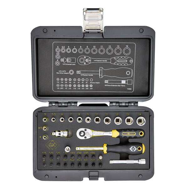 C. K Tools T4660 Socket Set 1/4in Drive 36Pce