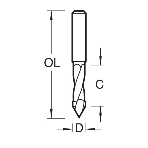 Trend Tools 64/05X1/4TC Through Hole Drill 5Mm Dia X 37Mm Flute