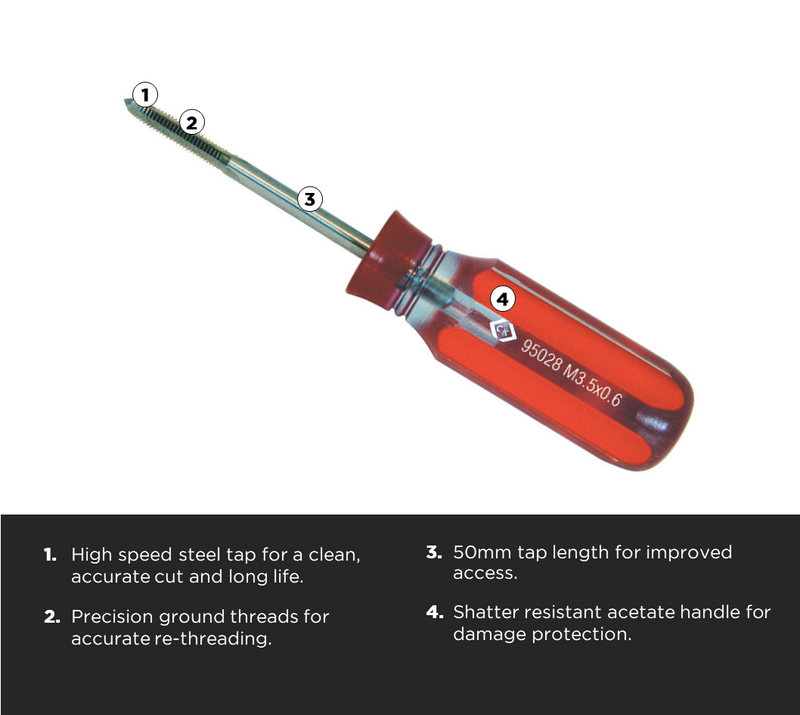 C. K Tools 495028 Re- Threading Tool M3.5x0.6