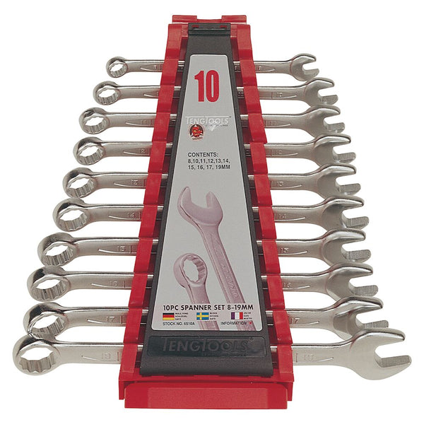 Teng Tools 6510A Metric Combination 10 Piece Spanner Set with Holder