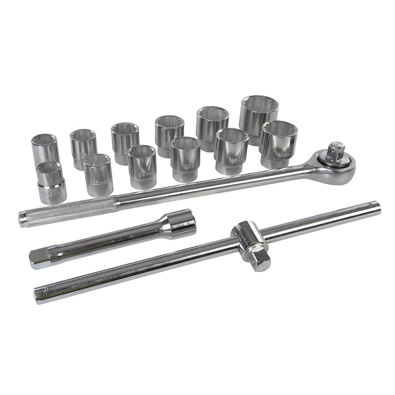 Silverline 652142 Socket Set 3/4" Drive 12pt Metric 15pce