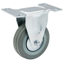 Draper 65477 Fixed Plate Fixing Rubber Castor, 75mm Diameter, S.W.L. 70kg