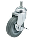 Draper 65481 Swivel Bolt Fixing Rubber Castor with Brake, 100mm Diameter, S.W.L. 80kg