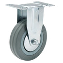 Draper 65482 Fixed Plate Fixing Rubber Castor, 100mm Diameter, S.W.L. 80kg
