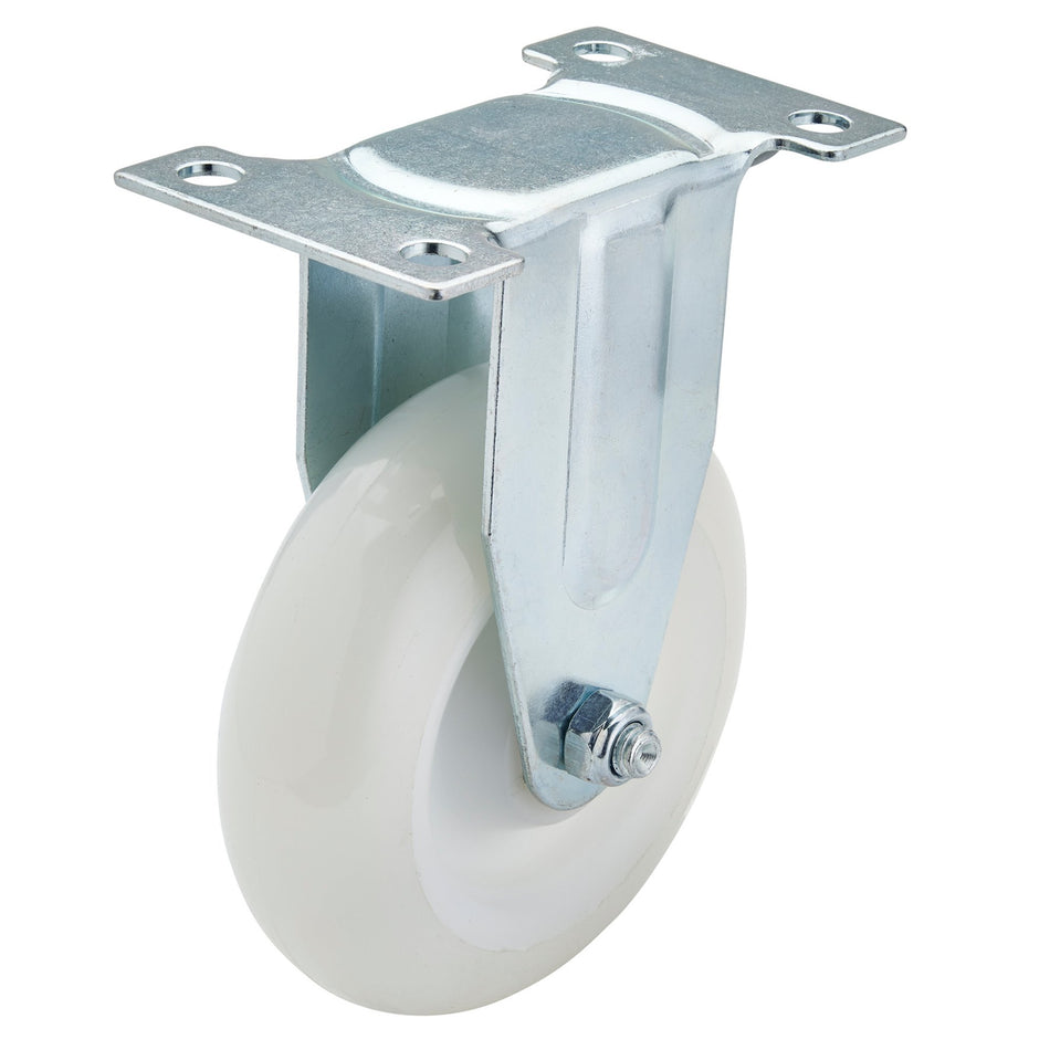 Draper 65507 Fixed Plate Fixing Nylon Wheel, 100mm Diameter, S.W.L. 125kg