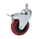 Draper 65521 Swivel Bolt Fixing Polyurethane Wheel with Brake, 100mm Diameter, S.W.L. 125kg