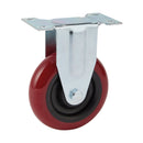 Draper 65522 Fixed Plate Fixing Polyurethane Wheel, 100mm Diameter, S.W.L. 125kg