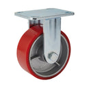 Draper 65528 Fixed Plate Fixing Heavy Duty Polyurethane Wheel, 125mm Diameter, S.W.L. 300kg