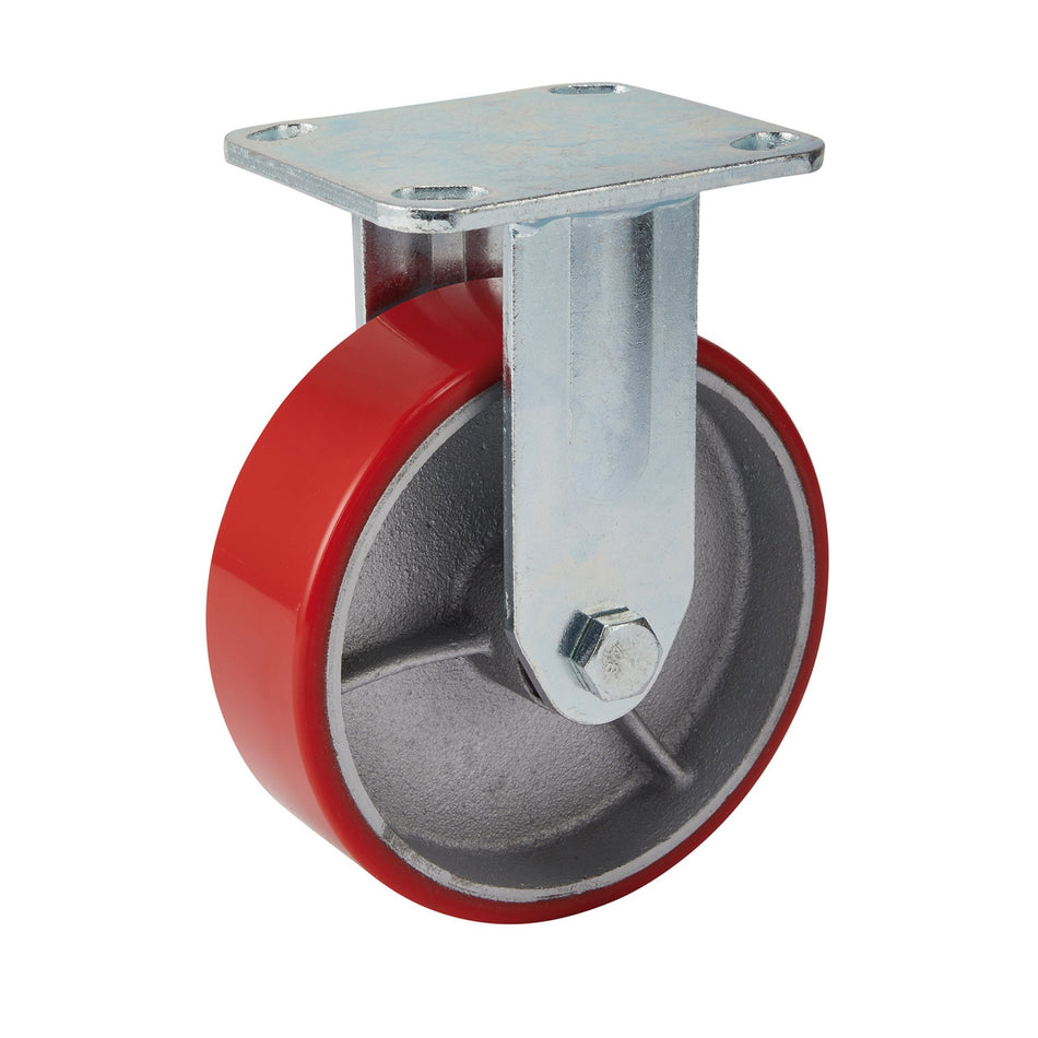 Draper 65531 Fixed Plate Fixing Heavy Duty Polyurethane Wheel, 160mm Diameter, S.W.L. 400kg