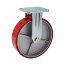 Draper 65534 Fixed Plate Fixing Heavy Duty Polyurethane Wheel, 200mm Diameter, S.W.L. 500kg
