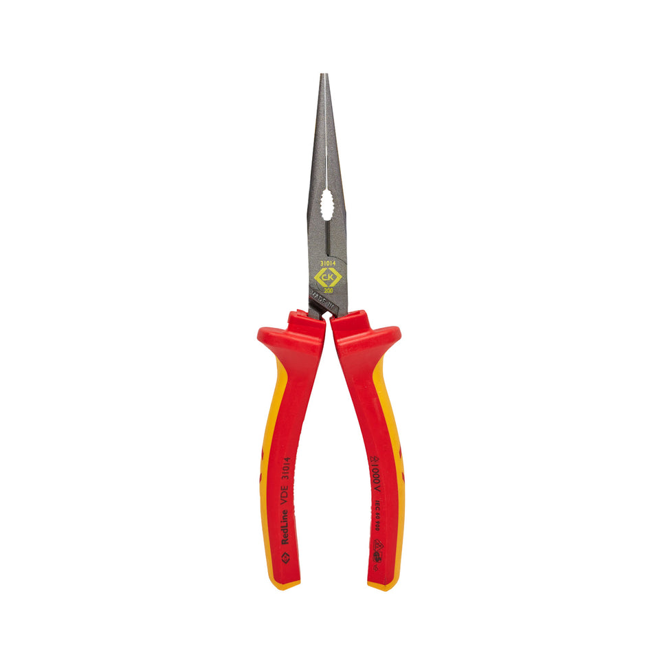 C. K Tools 431014 RedLine VDE Snipe Nose Plier Straight 200mm