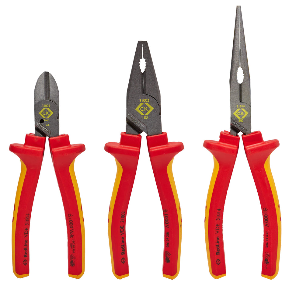 C. K Tools T3805 RedLine VDE Pliers Set of 3