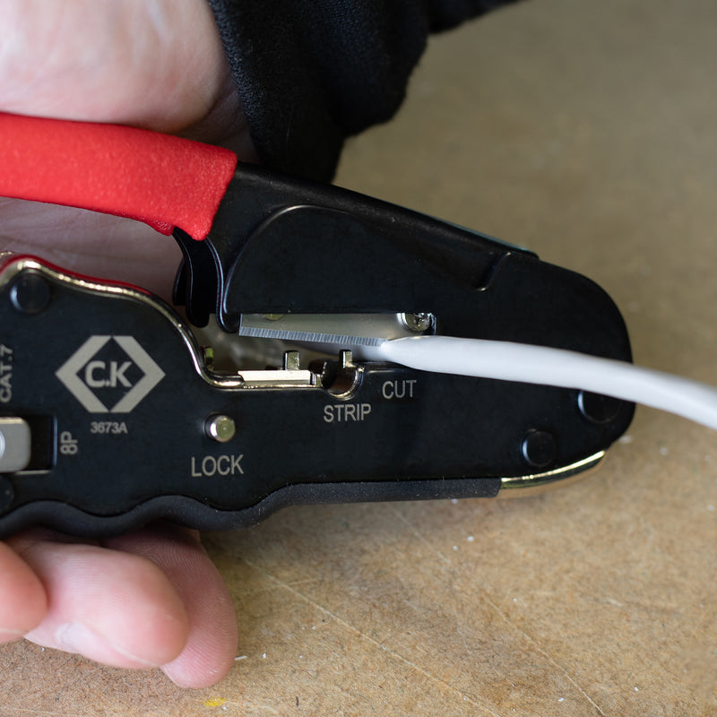 C. K Tools T3673A Compact Pass-Through Crimper for RJ45 Plugs 6/8P