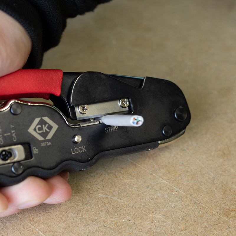 C. K Tools T3673A Compact Pass-Through Crimper for RJ45 Plugs 6/8P
