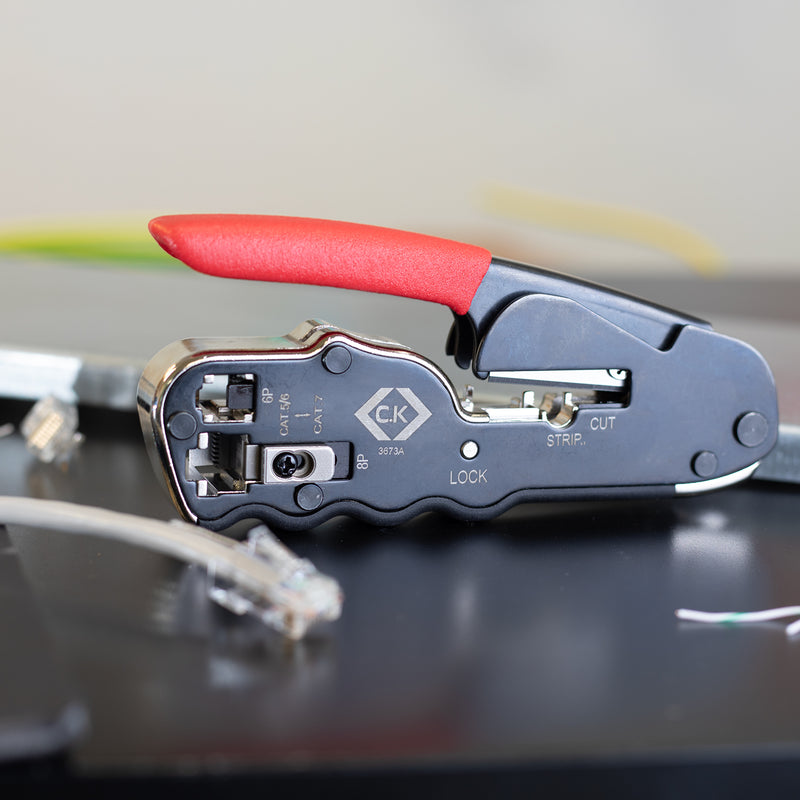 C. K Tools T3673A Compact Pass-Through Crimper for RJ45 Plugs 6/8P