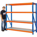Clarke 6600610 CS4700BO Industrial Shelving with 4 Laminate Board Shelves (Blue & Orange)