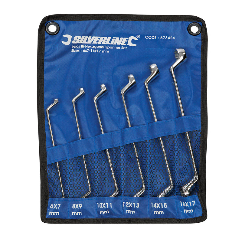 Silverline 673424 Deep Offset Ring Spanners Set 6pce