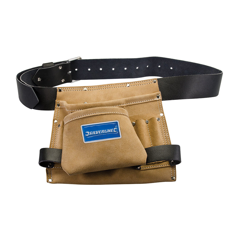 Silverline 675030 Leather Nail & Tool Bag 8 Pocket