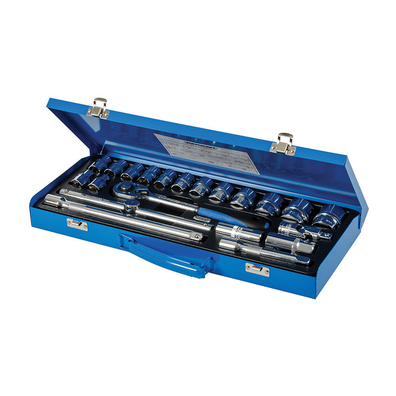 Silverline 675046 Socket Wrench Set 1/2" Drive Metric 21pce