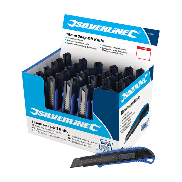 Silverline 675097 18mm Snap-Off Knife Display Box 36pce