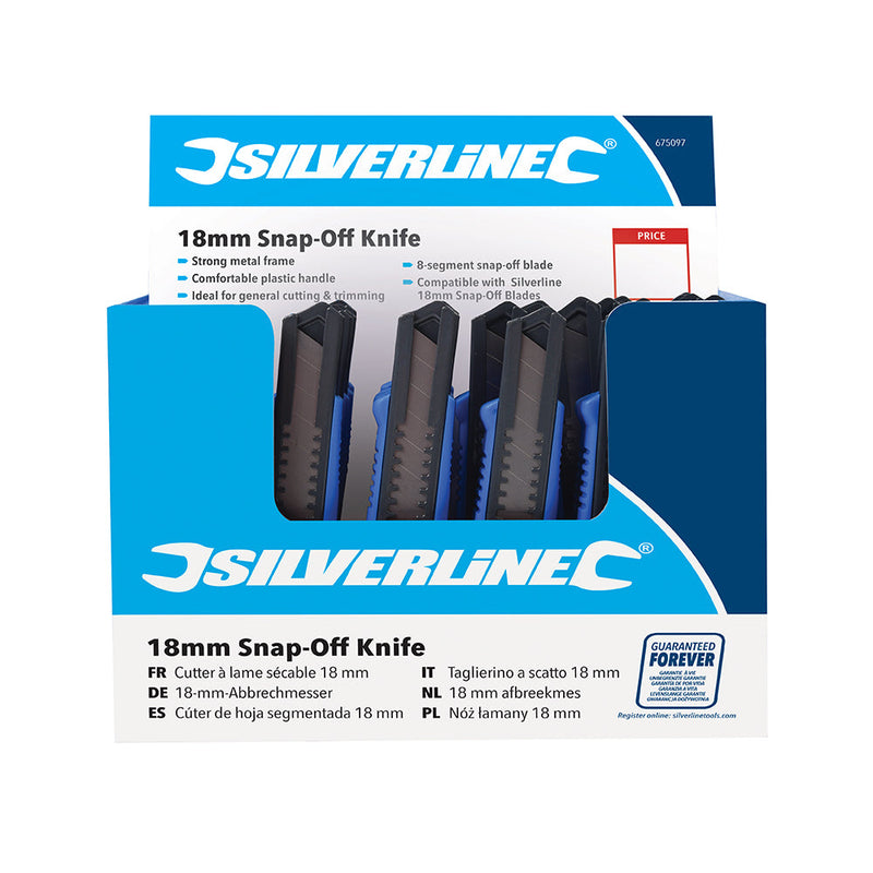 Silverline 675097 18mm Snap-Off Knife Display Box 36pce