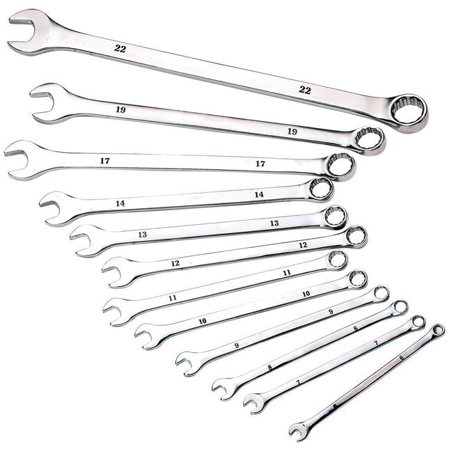 Clarke 1801814 CHT814 12 Piece 6 - 22mm Extra-Long Combination Spanner Set