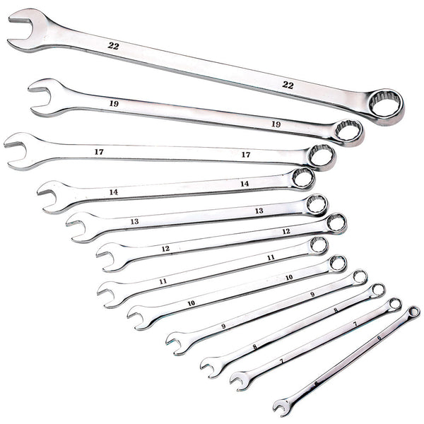 Clarke 1801814 CHT814 12 Piece 6 - 22mm Extra-Long Combination Spanner Set