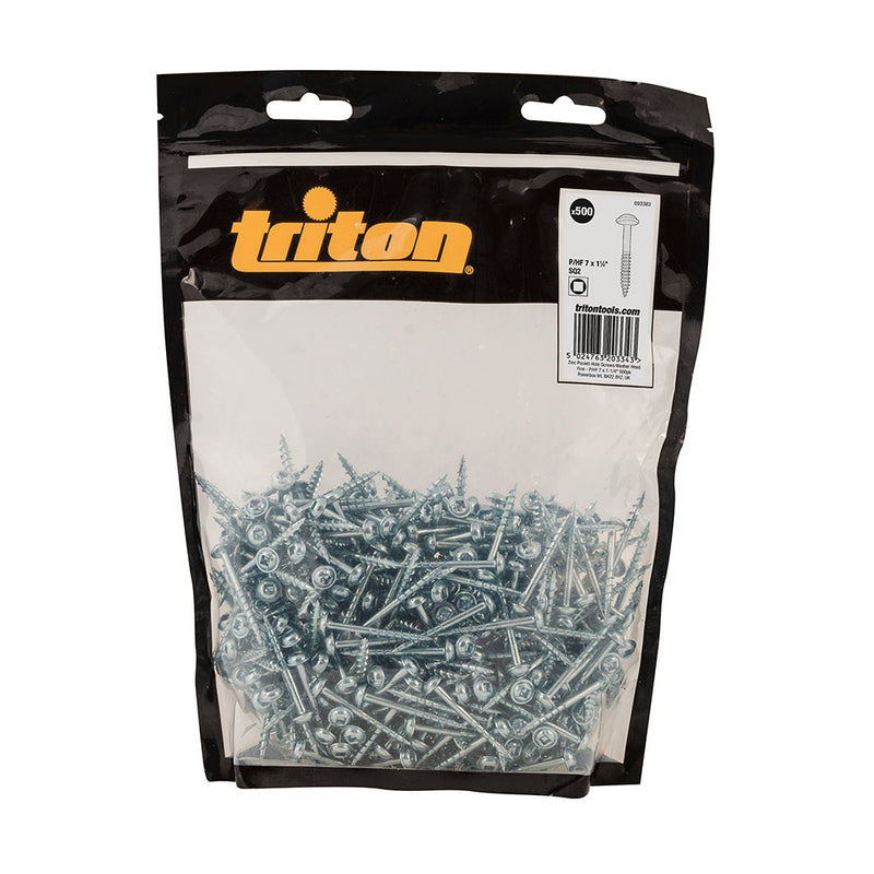 Triton 693383 Zinc Pocket-Hole Screws Washer Head Fine