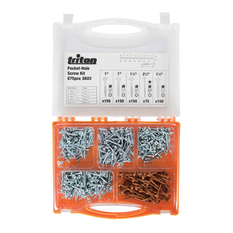 Triton 696117 Pocket-Hole Screw Kit 675pce