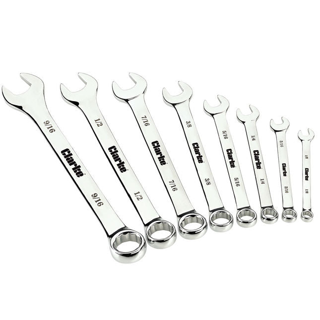 Clarke 1801817 CHT817 8 piece Whitworth Combination Spanner Set