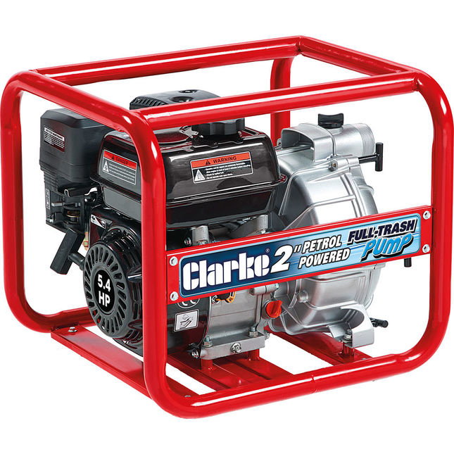 Clarke 7230168 PF50 Petrol Powered 2" Full-Trash Water Pump