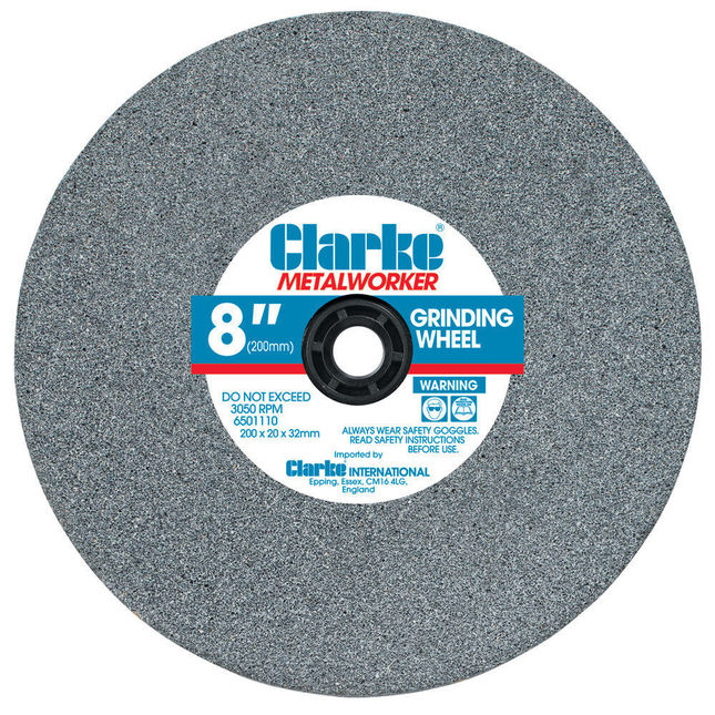Clarke 6501049 200 x 20 x 32mm Bore Medium Grit Grinding Wheel